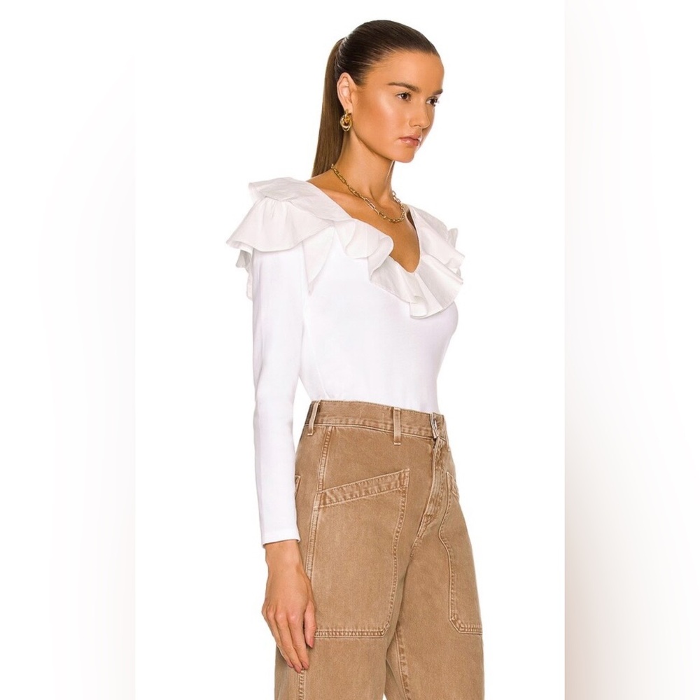 ⭐️NWT⭐️ Veronica Beard Strata Ruffled V-Neck, Size S - Picture 5 of 13